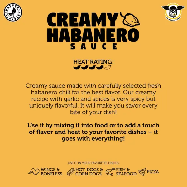 Best Wings Sauces. Creamy Habanero Sauce, Creamy habanero salsa.