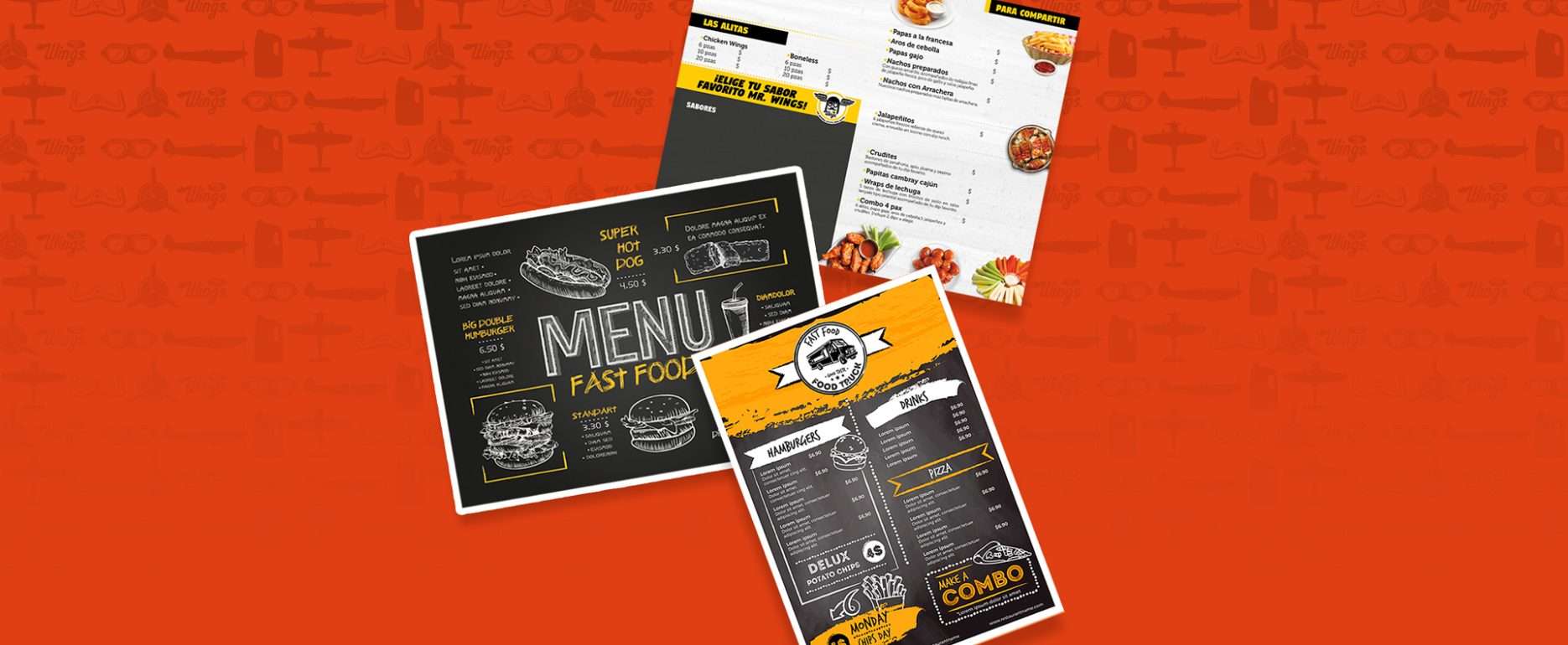 Design your menu. Mr Wings