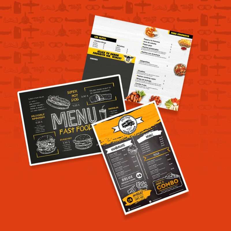 Design your menu. Mr Wings