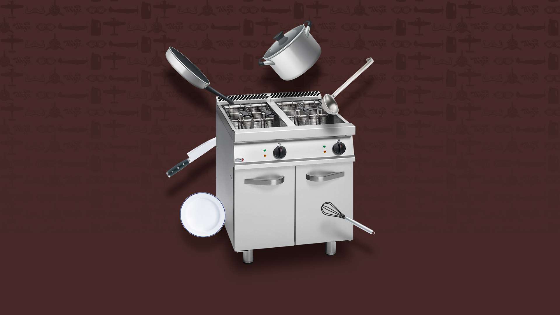 illustration of fryer, Calculate de budget. Mr Wings