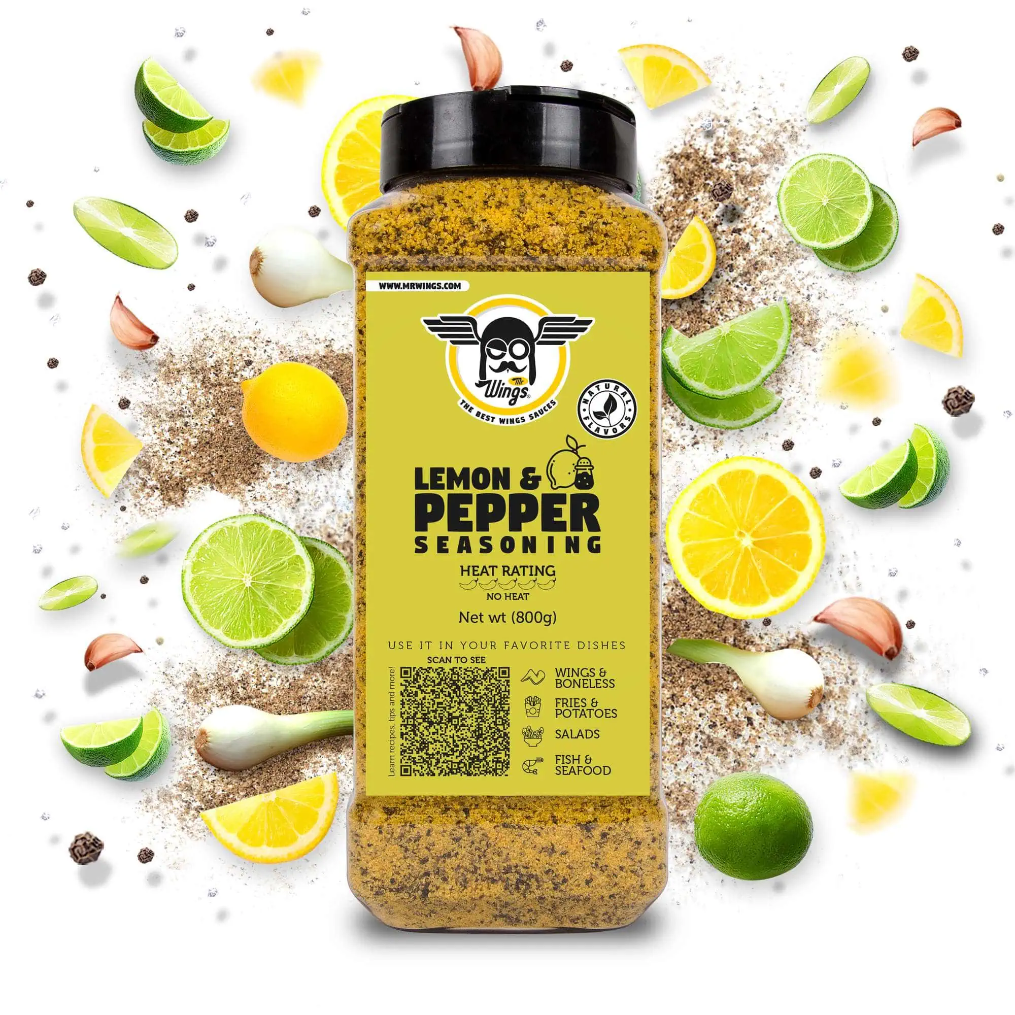Lemon and pepper Wings Seasoning, Best Wings Sauce. Mr Wings Sauces.