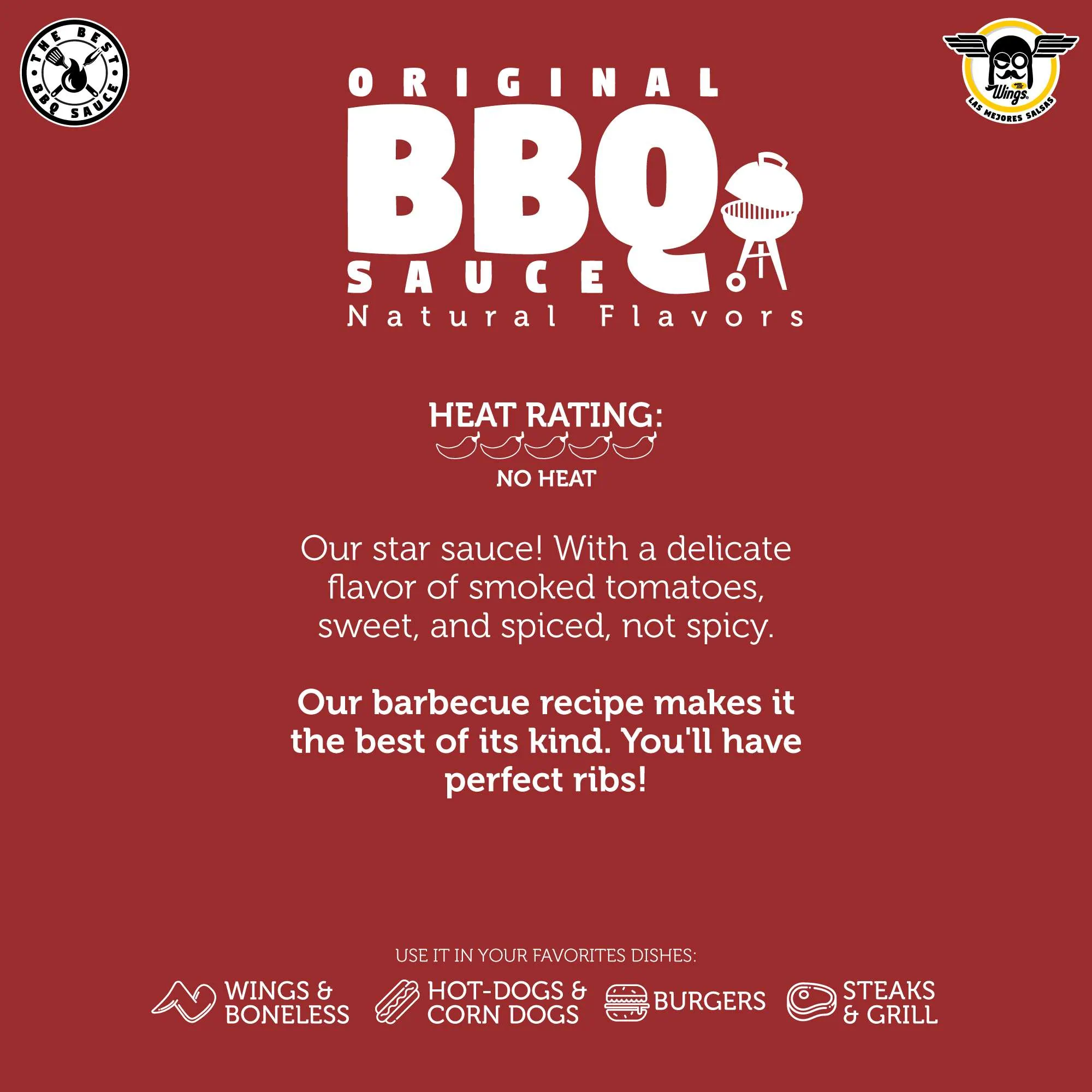 Best Wings Sauces, Original BBQ sauce. Sauce BBQ original