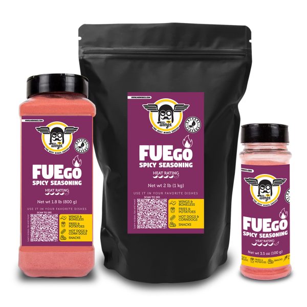 FUEGO-3-PRESENTACIONES-USA Fuego seasoning, best wings sauces Mr. Wings.
